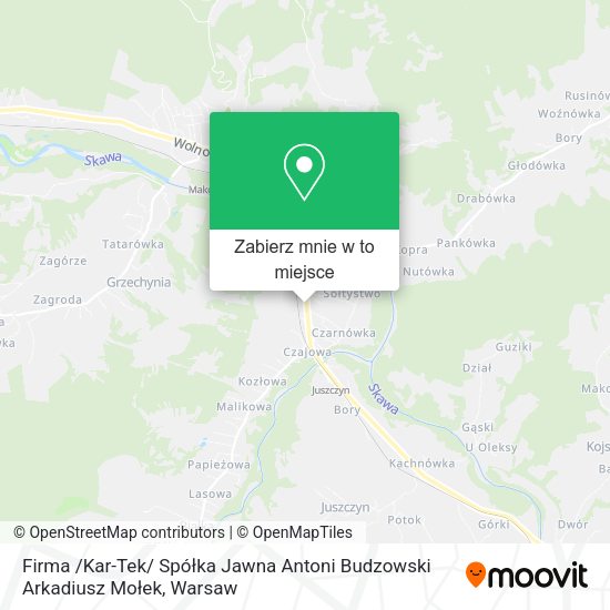 Mapa Firma /Kar-Tek/ Spółka Jawna Antoni Budzowski Arkadiusz Mołek