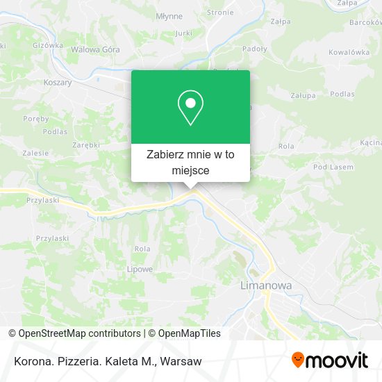 Mapa Korona. Pizzeria. Kaleta M.