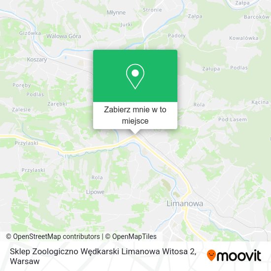 Mapa Sklep Zoologiczno Wędkarski Limanowa Witosa 2