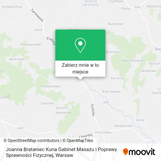 Mapa Joanna Brataniec Kuna Gabinet Masażu i Poprawy Sprawności Fizycznej