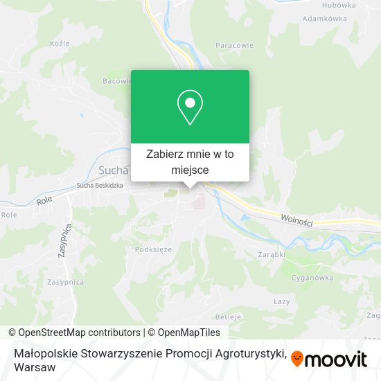 Mapa Małopolskie Stowarzyszenie Promocji Agroturystyki