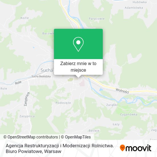 Mapa Agencja Restrukturyzacji i Modernizacji Rolnictwa. Biuro Powiatowe