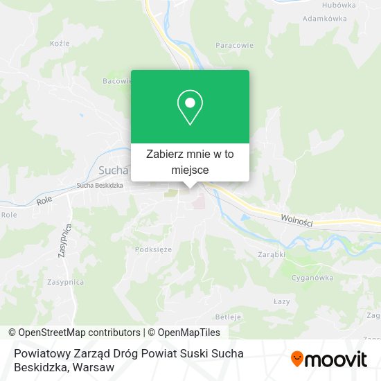 Mapa Powiatowy Zarząd Dróg Powiat Suski Sucha Beskidzka