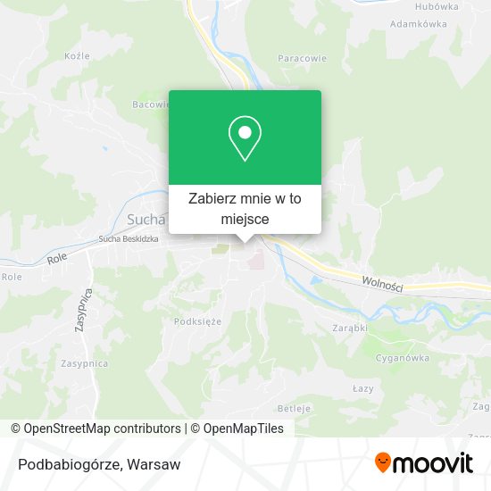 Mapa Podbabiogórze