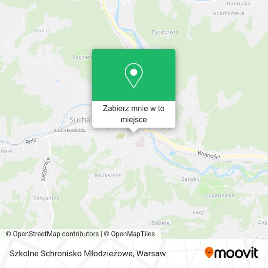 Mapa Szkolne Schronisko Młodzieżowe