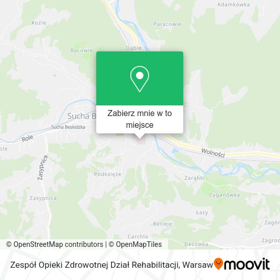 Mapa Zespół Opieki Zdrowotnej Dział Rehabilitacji