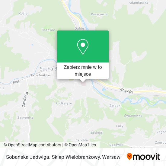 Mapa Sobańska Jadwiga. Sklep Wielobranżowy