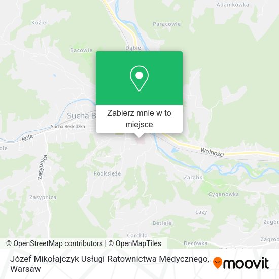 Mapa Józef Mikołajczyk Usługi Ratownictwa Medycznego