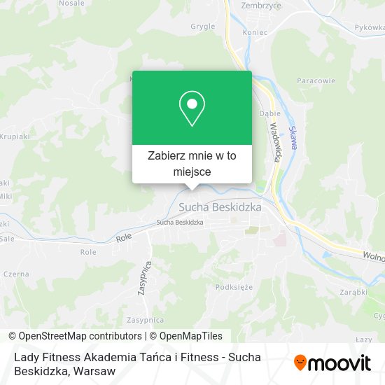 Mapa Lady Fitness Akademia Tańca i Fitness - Sucha Beskidzka