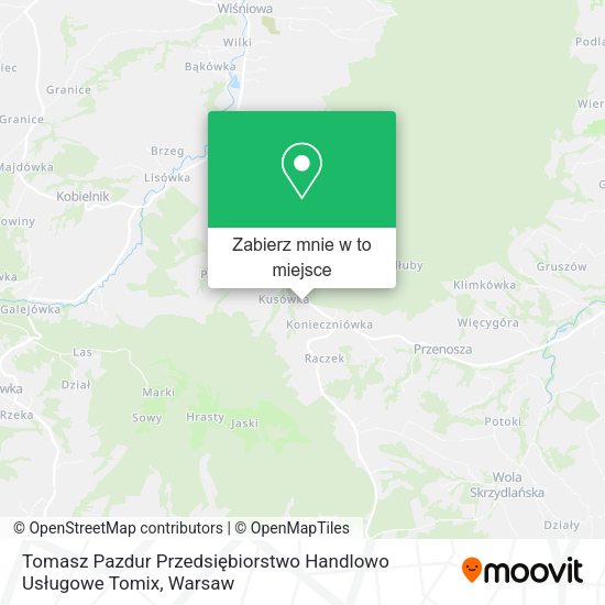 Mapa Tomasz Pazdur Przedsiębiorstwo Handlowo Usługowe Tomix