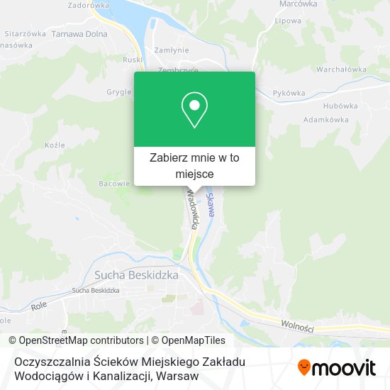 Mapa Oczyszczalnia Ścieków Miejskiego Zakładu Wodociągów i Kanalizacji