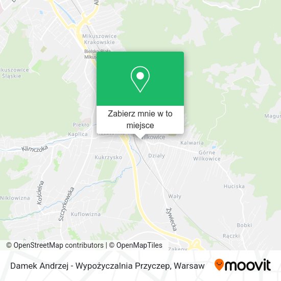 Mapa Damek Andrzej - Wypożyczalnia Przyczep