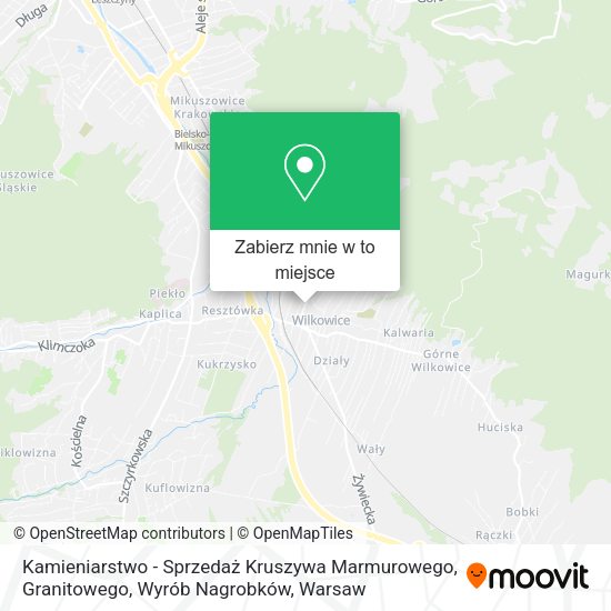 Mapa Kamieniarstwo - Sprzedaż Kruszywa Marmurowego, Granitowego, Wyrób Nagrobków