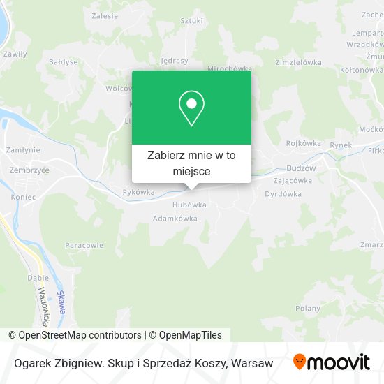 Mapa Ogarek Zbigniew. Skup i Sprzedaż Koszy