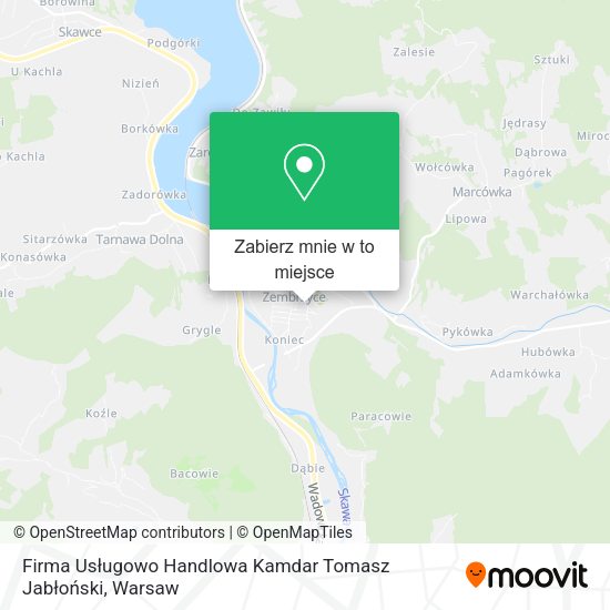 Mapa Firma Usługowo Handlowa Kamdar Tomasz Jabłoński