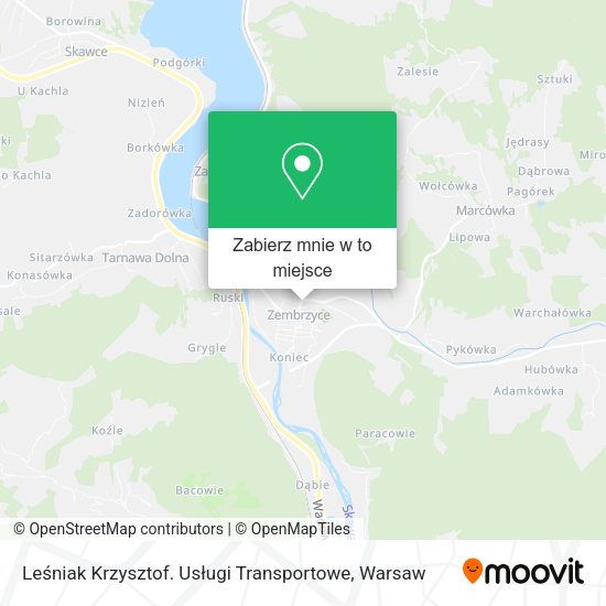 Mapa Leśniak Krzysztof. Usługi Transportowe