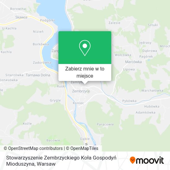 Mapa Stowarzyszenie Zembrzyckiego Koła Gospodyń Mioduszyna