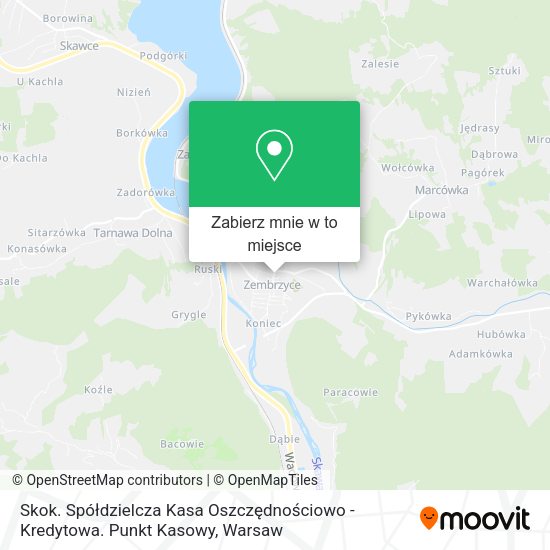 Mapa Skok. Spółdzielcza Kasa Oszczędnościowo - Kredytowa. Punkt Kasowy