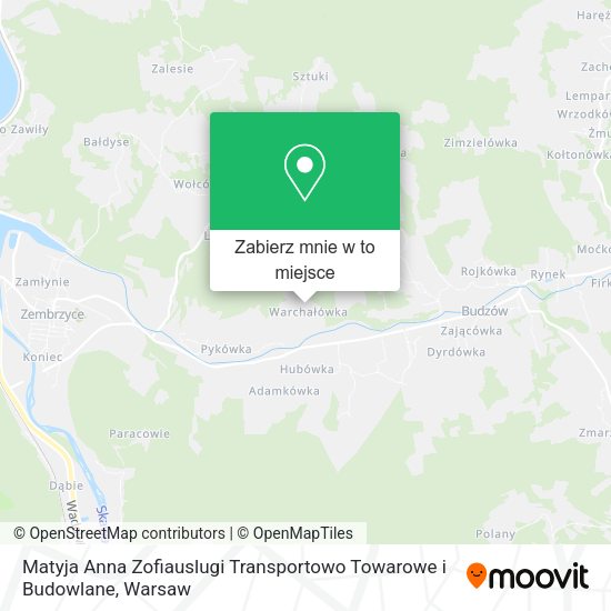 Mapa Matyja Anna Zofiauslugi Transportowo Towarowe i Budowlane