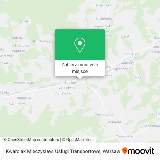 Mapa Kwarciak Mieczysław. Usługi Transportowe