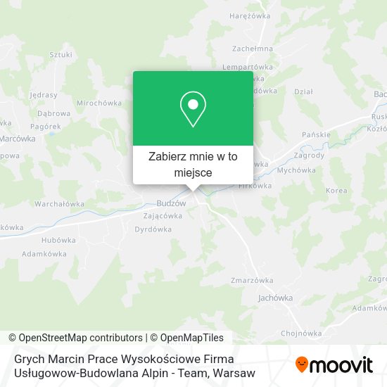 Mapa Grych Marcin Prace Wysokościowe Firma Usługowow-Budowlana Alpin - Team