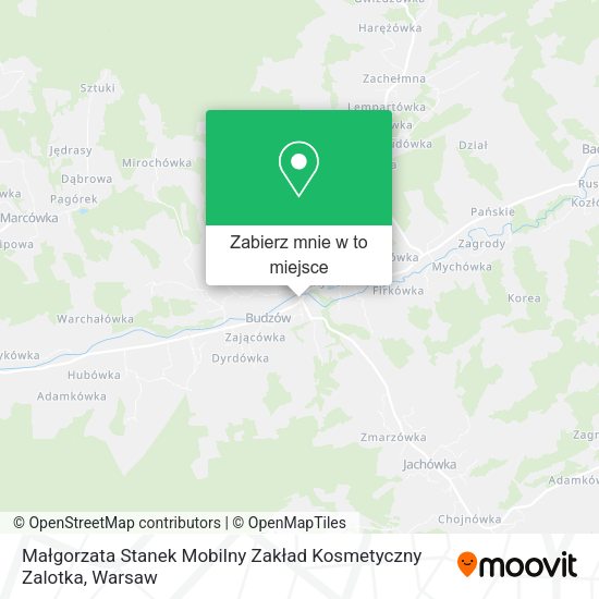 Mapa Małgorzata Stanek Mobilny Zakład Kosmetyczny Zalotka