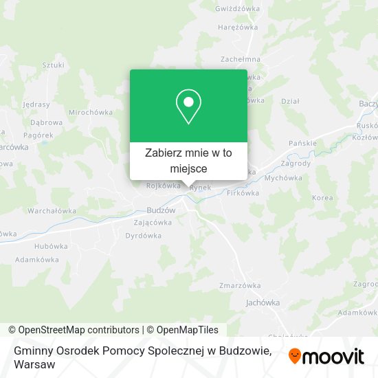 Mapa Gminny Osrodek Pomocy Spolecznej w Budzowie