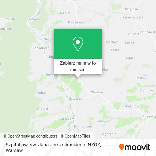 Mapa Szpital pw. św. Jana Jerozolimskiego. NZOZ