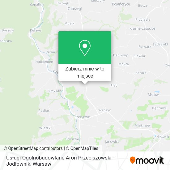 Mapa Usługi Ogólnobudowlane Aron Przeciszowski - Jodłownik