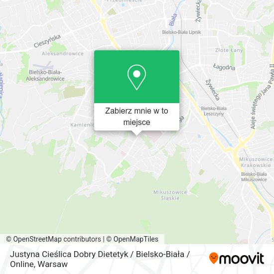 Mapa Justyna Cieślica Dobry Dietetyk / Bielsko-Biała / Online