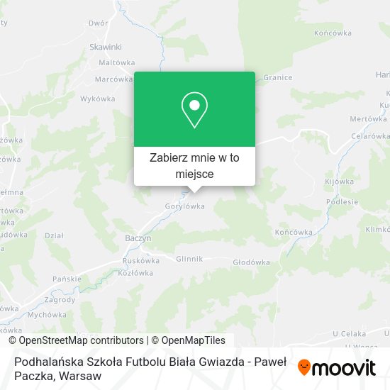 Mapa Podhalańska Szkoła Futbolu Biała Gwiazda - Paweł Paczka