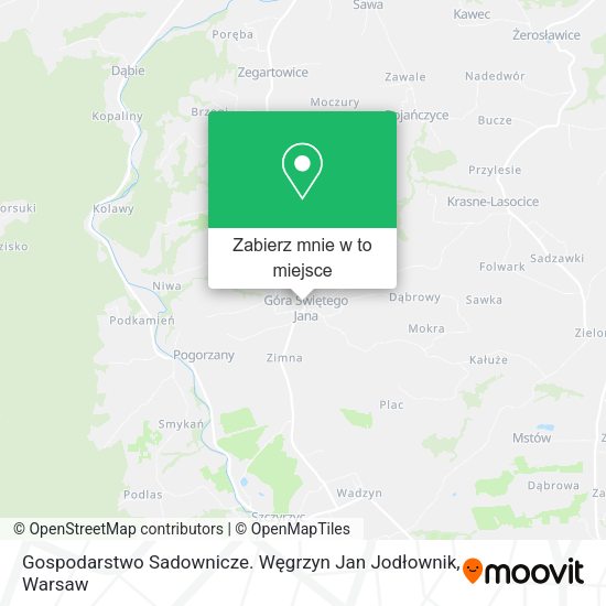 Mapa Gospodarstwo Sadownicze. Węgrzyn Jan Jodłownik