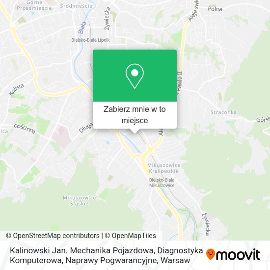 Mapa Kalinowski Jan. Mechanika Pojazdowa, Diagnostyka Komputerowa, Naprawy Pogwarancyjne