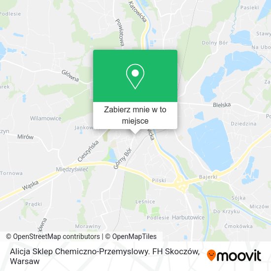 Mapa Alicja Sklep Chemiczno-Przemyslowy. FH Skoczów