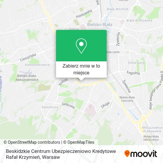 Mapa Beskidzkie Centrum Ubezpieczeniowo Kredytowe Rafał Krzymień