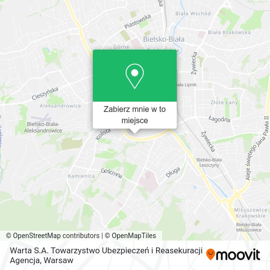 Mapa Warta S.A. Towarzystwo Ubezpieczeń i Reasekuracji Agencja