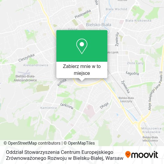 Mapa Oddział Stowarzyszenia Centrum Europejskiego Zrównoważonego Rozwoju w Bielsku-Białej