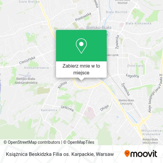 Mapa Książnica Beskidzka Filia os. Karpackie