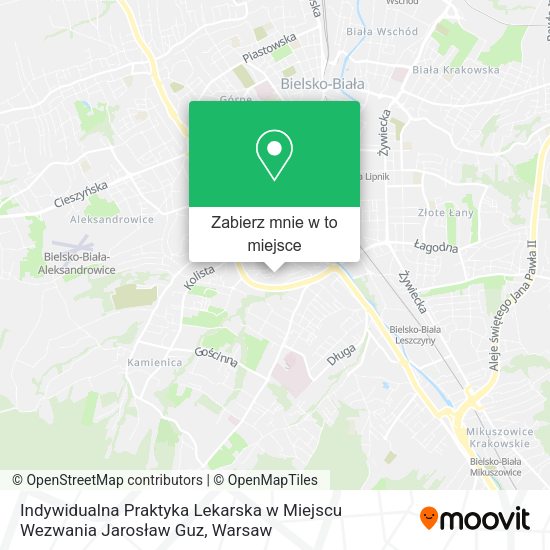 Mapa Indywidualna Praktyka Lekarska w Miejscu Wezwania Jarosław Guz