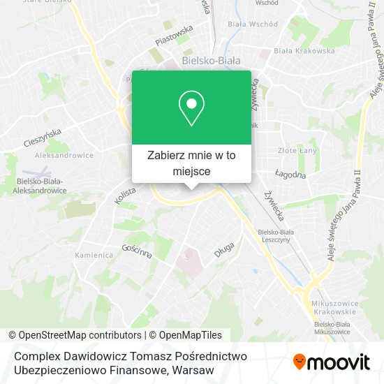 Mapa Complex Dawidowicz Tomasz Pośrednictwo Ubezpieczeniowo Finansowe