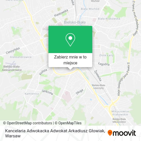 Mapa Kancelaria Adwokacka Adwokat Arkadiusz Głowiak