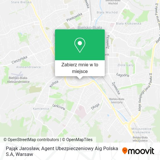 Mapa Pająk Jarosław, Agent Ubezpieczeniowy Aig Polska S.A