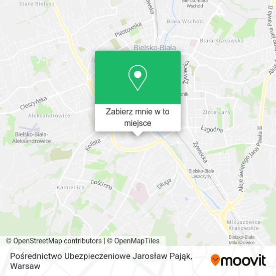 Mapa Pośrednictwo Ubezpieczeniowe Jarosław Pająk