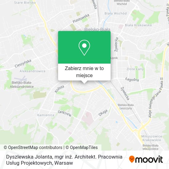 Mapa Dyszlewska Jolanta, mgr inż. Architekt. Pracownia Usług Projektowych