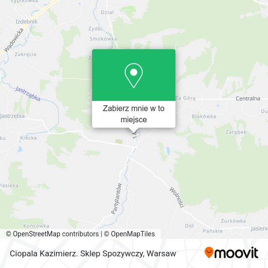 Mapa Ciopala Kazimierz. Sklep Spozywczy