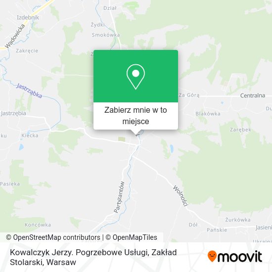 Mapa Kowalczyk Jerzy. Pogrzebowe Usługi, Zakład Stolarski