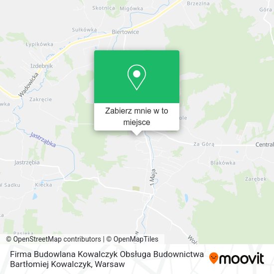 Mapa Firma Budowlana Kowalczyk Obsługa Budownictwa Bartłomiej Kowalczyk