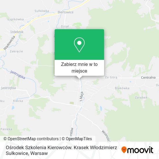 Mapa Ośrodek Szkolenia Kierowców. Krasek Włodzimierz Sułkowice