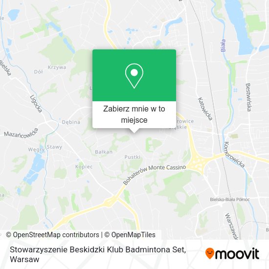 Mapa Stowarzyszenie Beskidzki Klub Badmintona Set