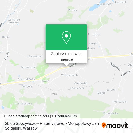 Mapa Sklep Spożywczo - Przemysłowo - Monopolowy Jan Ścigalski